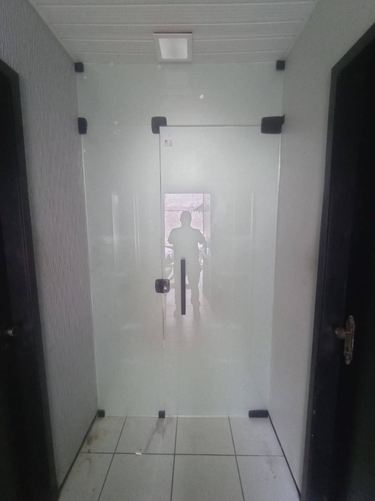 Porta de vidro jateado — Divisória interna